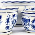 thumbnail image 6 of Galt International Blue & White Floral Porcelain Ceramic Decorative Flower Pot 8"/6"/4.5" Garden Pots Chinese Asian Design - Set of 3 Round Fluted, 6 of 16