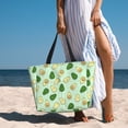 thumbnail image 3 of Wukai Avocado Print Zipper Bag,large Beach Tote Bag,Waterproof Sandproof Bag,Grocery and Picnic Tote Travel Bag, 3 of 5