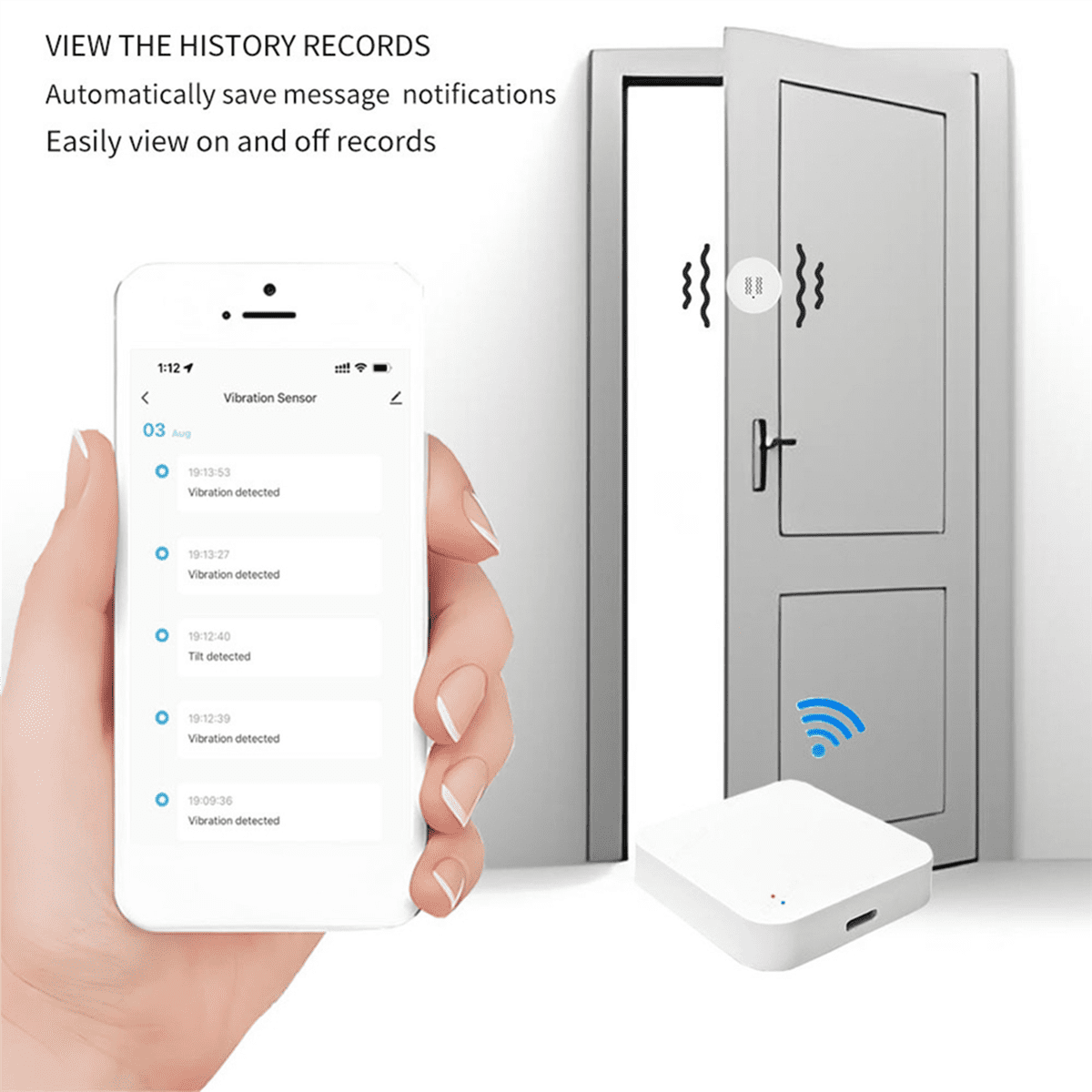2X Tuya Zigbee Smart Vibration Sensor Tilt Detector Home Security Protection Smart Life App Real-Time Monitor Alarm,2x Smart Vibration Sensor,White