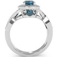 thumbnail image 3 of Three Stone Lab-Created Alexandrite Diamond Peekaboo Halo Engagement Ring In 14k White Gold, 3 of 6