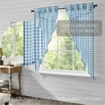thumbnail image 6 of VHC Brands Annie Blue Buffalo Check Farmhouse Prairie Short Panel Curtain Set 63x36x19, 6 of 7