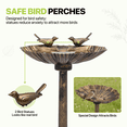 thumbnail image 4 of Magshion 28" Outdoor Garden Pedestal Bird Bath with Solar Pumb, for Patio Backyard Décor, Bronze, 4 of 9