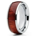 thumbnail image 2 of Silly Kings Jewelry Koa Wood Titanium Ring Dome Titanium Band 8mm Titanium Wedding Band Dome Shape (10), 2 of 3