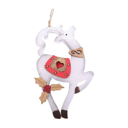 

Justhard Xmas Wood Pendants Animals Kids Hanging Ornaments Lightweight Festival Tree Pendant Wedding Home Room Holiday Decorations White deer Heart