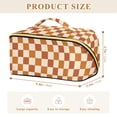 thumbnail image 4 of FORMRS Makeup Bag Travel Cosmetic Organizer for Women Fold Flat Zipper Pouch with Handle, Rusty Orange Plaid, 4 of 8