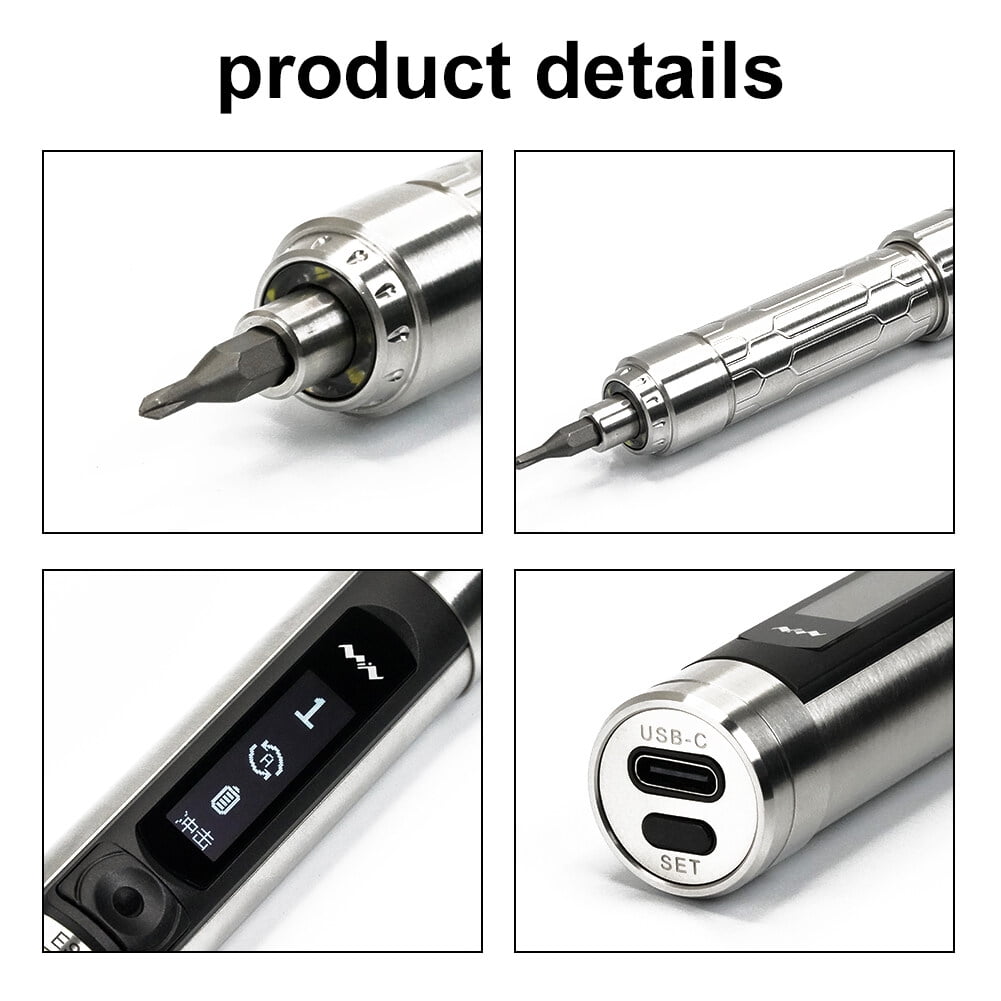 MINIWARE ES15 Intelligent Motion Control Electric Screwdriver Handheld Portable Screwdriver High Precisions Cordless Screwdriver with OLED Display LED