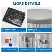 82 Inflatable Hot Tub, Segmart 5 to 7 Person Outdoor Hot Tub, Round Portable Home Spa with 130 Soothing AirJets, Lockable Cover, and Storage Bag, Built-in Heater Pump, Max. 104°F