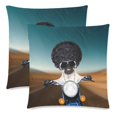 thumbnail image 1 of RYLABLUE Ride Motorcycle Dog Pillow Covers Pillow Cases Two Sides Printing 18x18 inches ,Set of 2, 1 of 2