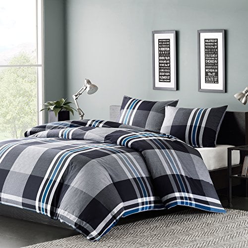 Ink Ivy Nathan Teen Boys Duvet Cover Full Queen Size Grey Plaid 3 Piece Teen Boy Bedding 100 Cotton Yarn Lightweight Walmart