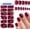 Deep Purple, variant on Burgundy Press Nails Short Square Nails, 240 count Short Nails Press ons 12 Sizes Squoval False Stick Nails for Women