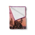 thumbnail image 2 of United States Soft Flannel Fleece Throw Blanket, Vibrant Sunset Twilight Scenery Los Angeles Famous Downtown Palm Trees, Cozy Plush for Indoor and Outdoor Use, 60" x 80", Multicolor, by Ambesonne, 2 of 6