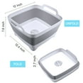 thumbnail image 3 of 10L Dish Rack, ODOLAND Collapsible Wash Basin Folding Wash Tub Portable Dishpan Draining Basket Dish Rack Vegetable Sink Colander w/ Sink Strainer for Outdoor Camping Travel, 12x12.4x7.8 IN, 3 of 13