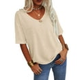 thumbnail image 2 of Sherrylily Women V-Neck Half Sleeves Oversized T Shirt Casual Loose Basic Tops, 2 of 5