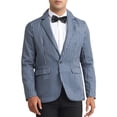 thumbnail image 1 of Blazers a rayas INSPIRE CHIC para hombres, chaquetas deportivas de ajuste slim de un botón, 2XL, azul marino, 1 of 6