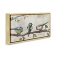 thumbnail image 4 of Stupell Industries Perched Songbirds on Branch Animals Painting Gold Floater Framed Canvas Art Print Wall Art, 31 x 14, 4 of 10