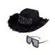 thumbnail image 2 of Sombrero de vaquero del oeste, accesorio para disfraz de cosplay, fiesta de disfraces y espectáculo. Negro, 2 of 8