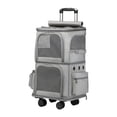 thumbnail image 3 of Caja transportadora para gatos Zulema Portador DOBLE para mascotas con ruedas extraíbles, 3 of 8
