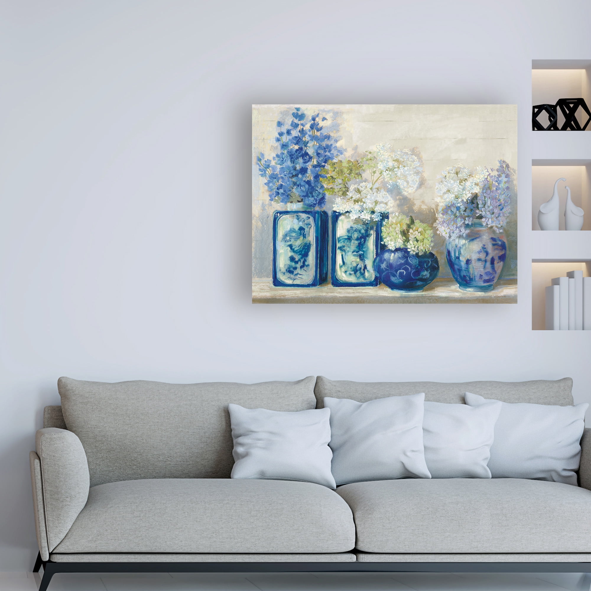 Trademark Fine Art 'Ladys Mantle on Shiplap' Canvas Art by Carol Rowan