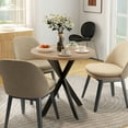 thumbnail image 2 of HOMCOM 29.5" Round Kitchen Table, Dining Table for Small Spaces, Steel Leg, 2 of 9