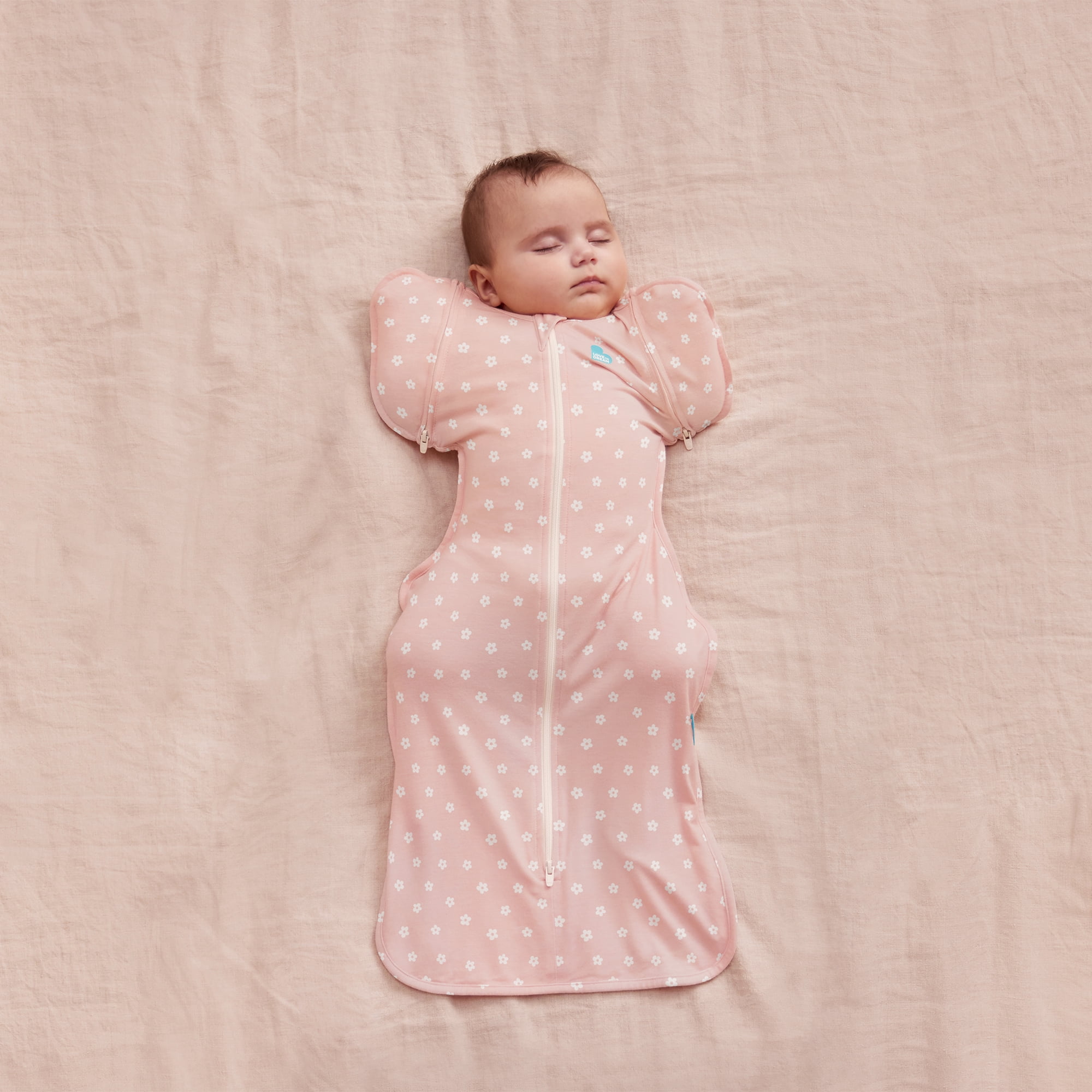 Love To Dream Swaddle Up Transition Bag, 4-way Stretch, Cotton Blend, 1.0 TOG, Pink Daisy, Medium