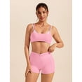 thumbnail image 2 of PISONIC Workout Sets for Women 2 Piece Twist Back Layered Sports Bra Mini Shorts Yoga Pilates Outfits Active Wear, 2 of 6