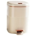 thumbnail image 2 of Cubo de basura con pedal, escalón, con tapa, rectangular, sencillo, para baño Áureo Blanco 10L, 2 of 9