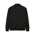 thumbnail image 2 of Men's Bomber Jacket Full Zipper Stand Collar Lightweight Casual Fashion Outdoor Jacket Coat Black Size M, 2 of 6