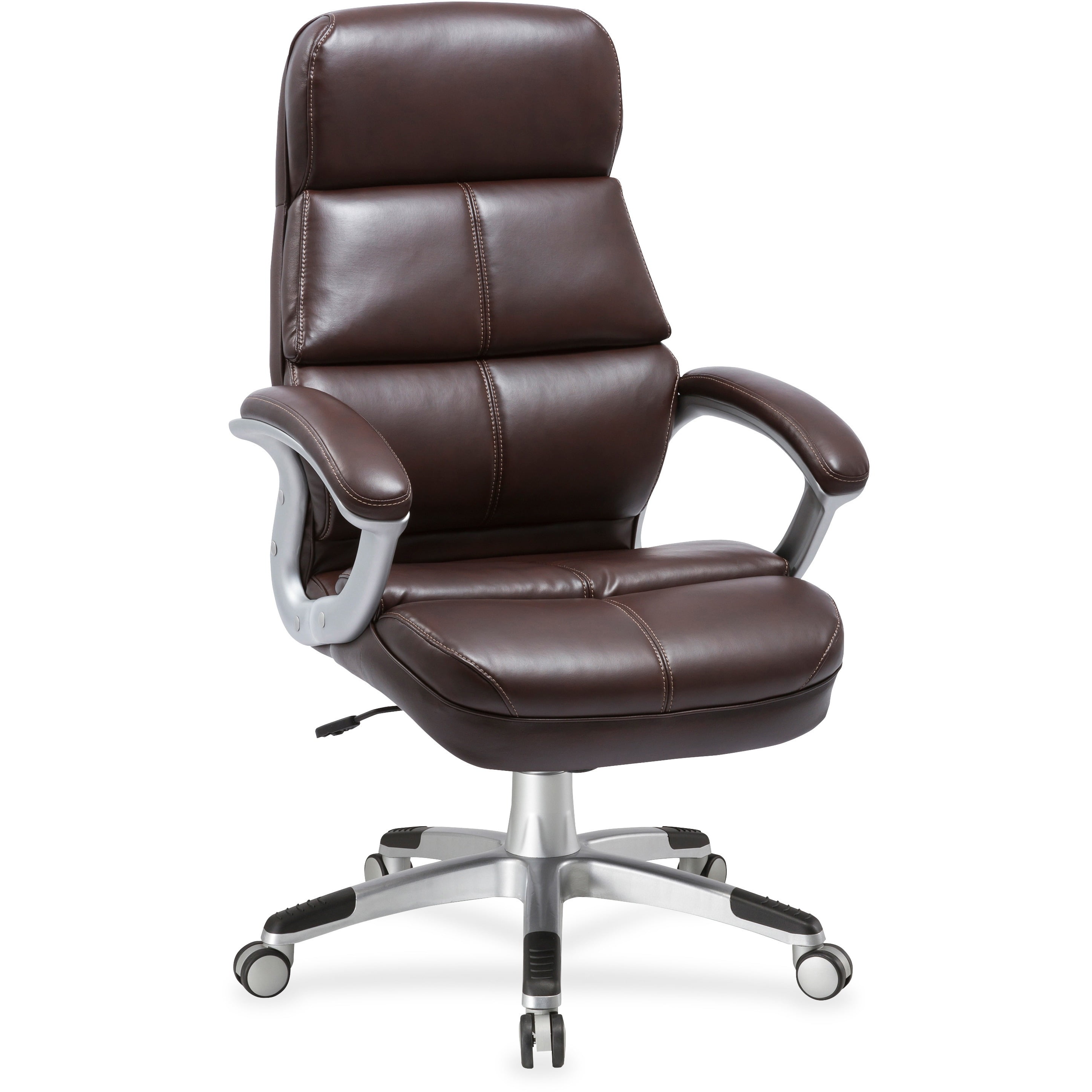 Lorell Brown Bonded Leather Highback Chair, Brown
