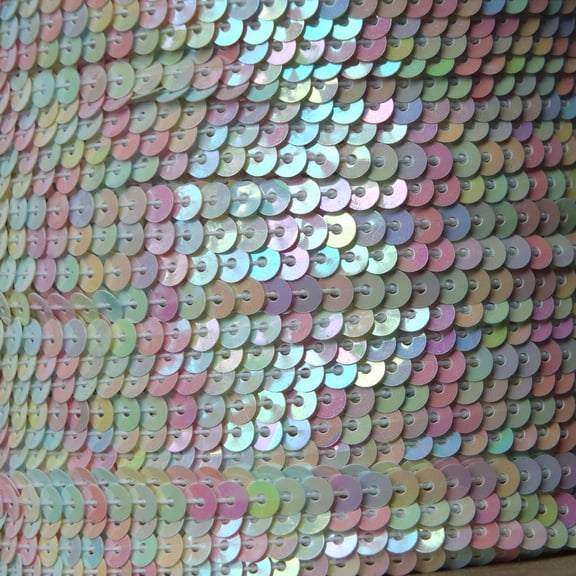 Multi Sequin Trim 4mm Center Stitched Pretty Pastel Opaque Made in USA