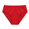 thumbnail image 2 of LYEAA Cotton Bikini Underwear Women Low Rise Cool Briefs Breathable Comfort Solid Daily Panties Fashionable Underpants Red 2XL, 2 of 7