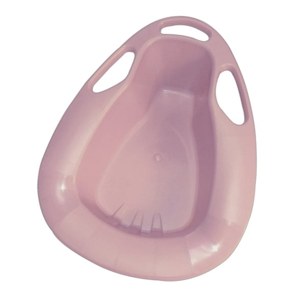 Medegen H113-10 Commode Stackable Bedpan with Handles, Dusty Rose, 1.9L Capacity, 15" x 11.4" x 4.6" x 2.6" Size