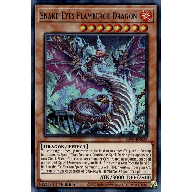 Carta Yu-Gi-Oh! Snake-Eyes Flamberge Dragon UR 1.ª Edición