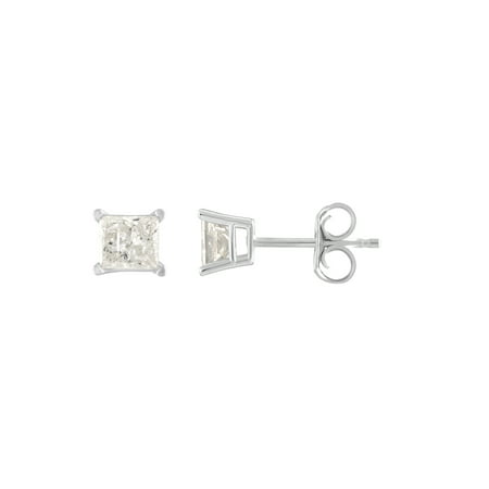 Imperial 1/4Ct TDW Diamond 14K White Gold Solitaire Stud Earrings
