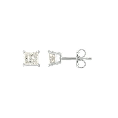 Imperial 1/4Ct TDW Diamond 14K White Gold Solitaire Stud Earrings