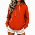 thumbnail image 3 of POTETI Womens Hoodies Pullover Casual Long Sleeve Hooded Sweatshirts Solid Color Drawstrings Tops, 3 of 6