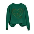 thumbnail image 4 of Craaazy Women's Round Neck St Patrick's T-shirts Long Sleeve Tops, 4 of 7