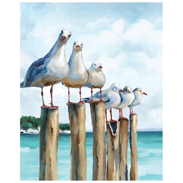 Kit de pintura por números SUMGAR Seagull Blue Sea, 40 x 50 cm, sin marco