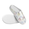 thumbnail image 3 of Balery Hand Drawn Rabbit Pattern Women's Fuzzy Memory Foam Slippers Fluffy Winter House Shoes Indoor and Outdoor-40/41, 3 of 7