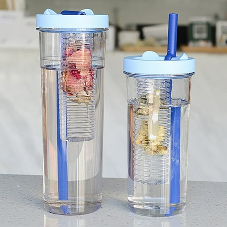 

GXSR Fruit Infuser Water Bottle - Leakproof Plastic Fruit Infusion Water Bottle for Gym Bike Camping and Travel