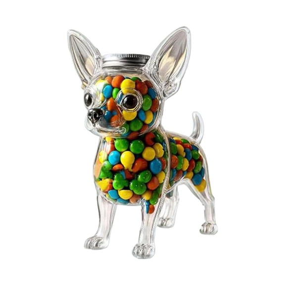 Chihuahua Glass Food Storage Container Airtight Pet Treat Jar Large Capacity Moisture Proof For Kitchen Pantry Organization
