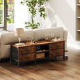 thumbnail image 2 of Hopper TV Stand with Storage  TV Table 55 Inch with Drawers for 60 65 Inch  TVs Console Table  TVs Bench for Living Room  Bedroom(Grey 55 Inch), 2 of 7