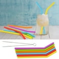 thumbnail image 2 of Reusable Silicone Drinking Straws 6-Piece Set Flexible Bendable Eco-Friendly Colorful Straws for Beverages Juice Milk Smoothies Dishwasher Safe Sustainable Drinkware, 2 of 9