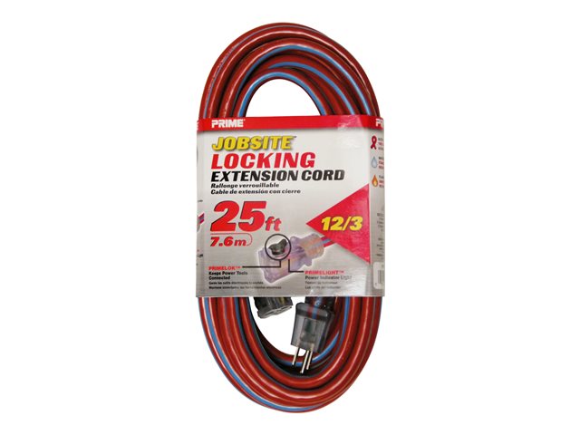 Prime KCPL507825 25' 12/3 SJTW Red/Blue Jobsite Locking Extension Cord - image 5 of 8