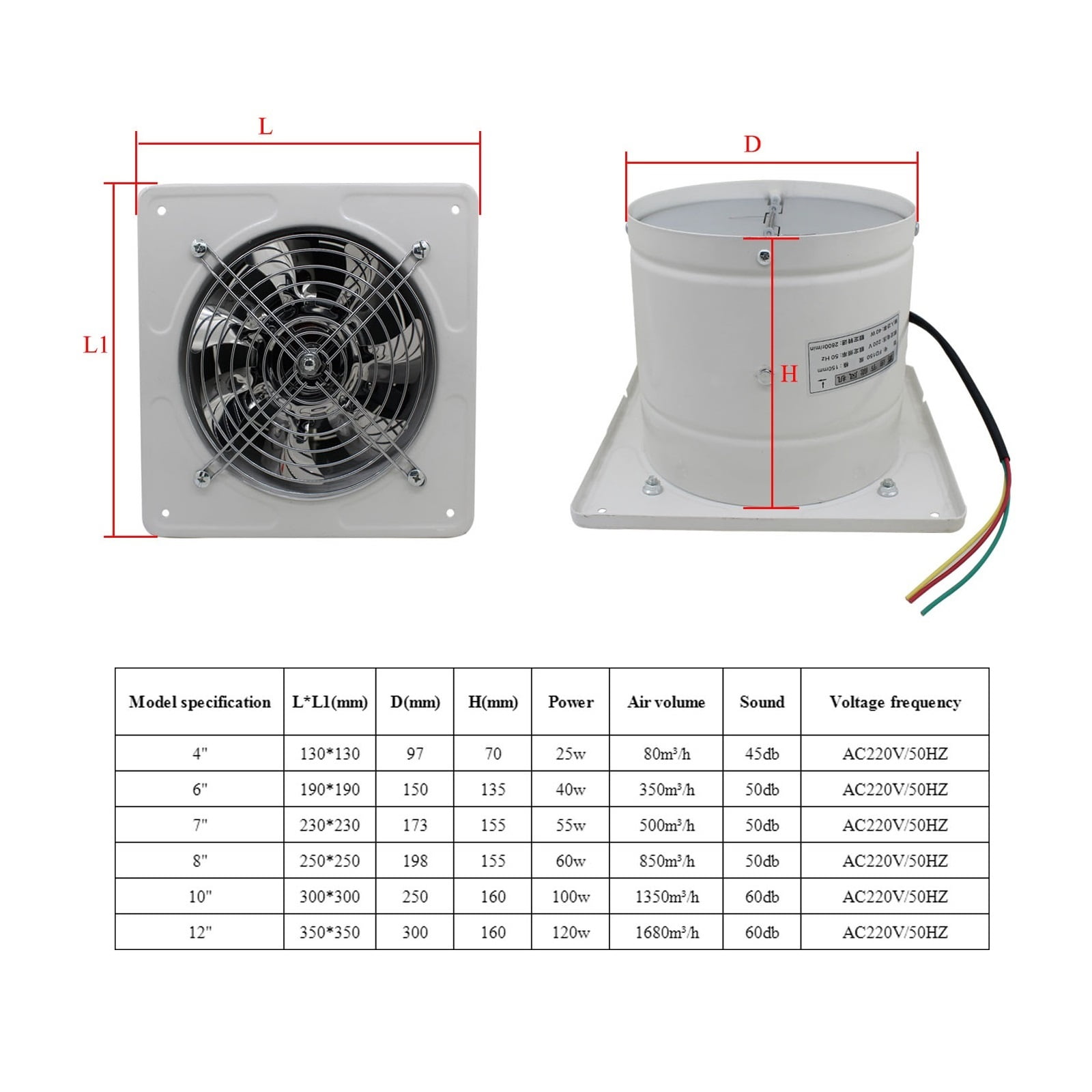 Fan Kitchen Exhaust Fan 6/8/10/12 Inch Booster Fan Inline Duct Vent Blower Duct Fan For HVAC Exhaust Bathroom Ventilation ,High-Efficiency