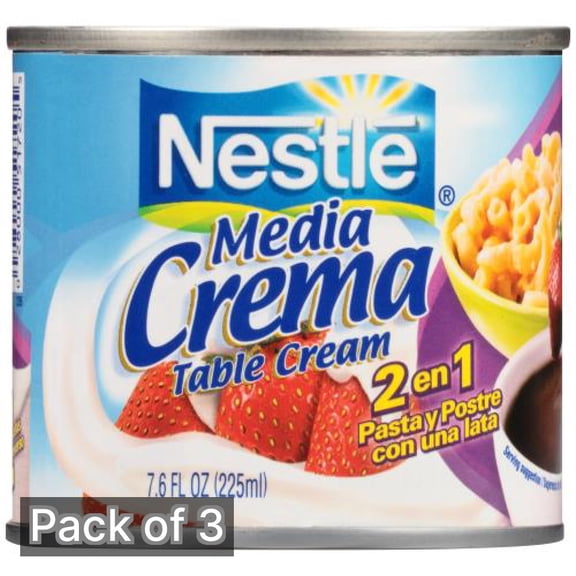 Nestle Media Crema Table Cream 7.6 fl oz Can (Pack of 3)