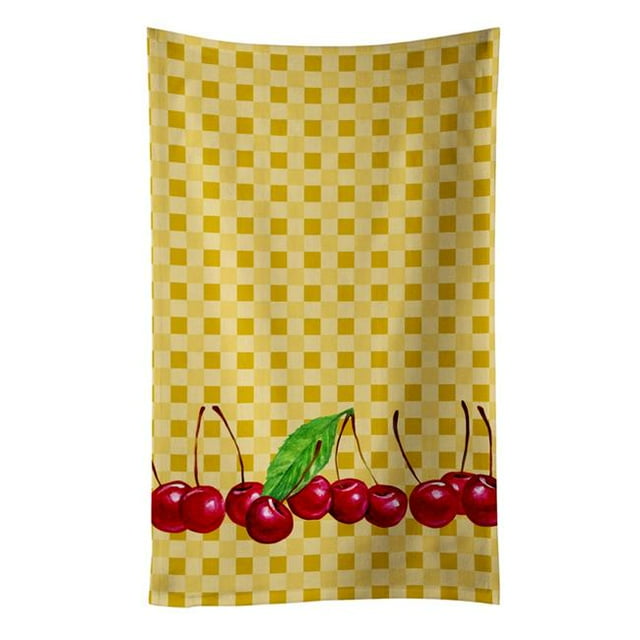 Carolines Treasures BB7168KTWL Cherries on Basketweave Kitchen Towel