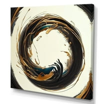 Designart Gold Glamour Circle 1 II Canvas Wall Art