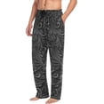 thumbnail image 5 of Men's Pajama Pants with Pockets Sleepwear Lounge Pants Stretch Casual Black Floral 3d 19, 5 of 7