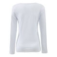 thumbnail image 5 of Womens Long Sleeve Square Neck Shirts Basic Slim Fit Tee Tops, 5 of 5