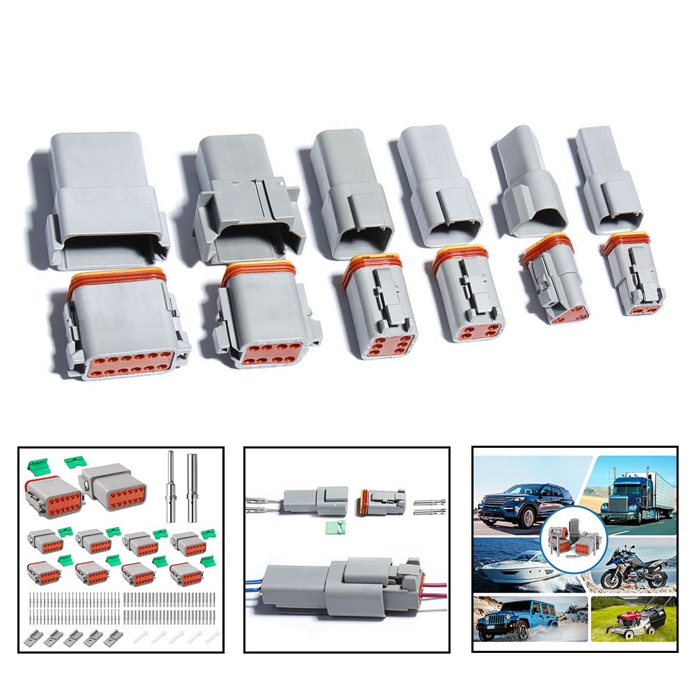 RANMEI Dt Connectors With Terminal Kit Wire Gauge 16-20 Connector Wedge Lock Stopper Round Terminal Electrical Equipment